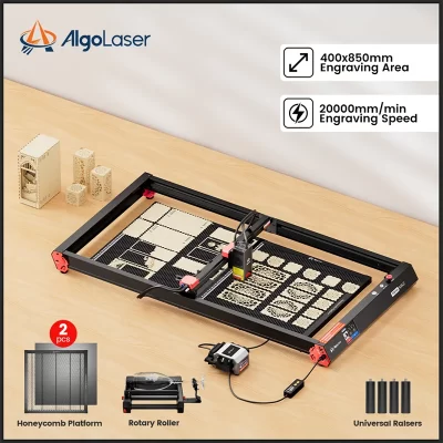 AlgoLaser Alpha MK2 40*85cm Grande Woodworker Laser Engaving Máquina de Corte Ferramentas DIY CNC Metal Acrílico Gravador Cortador Impressora