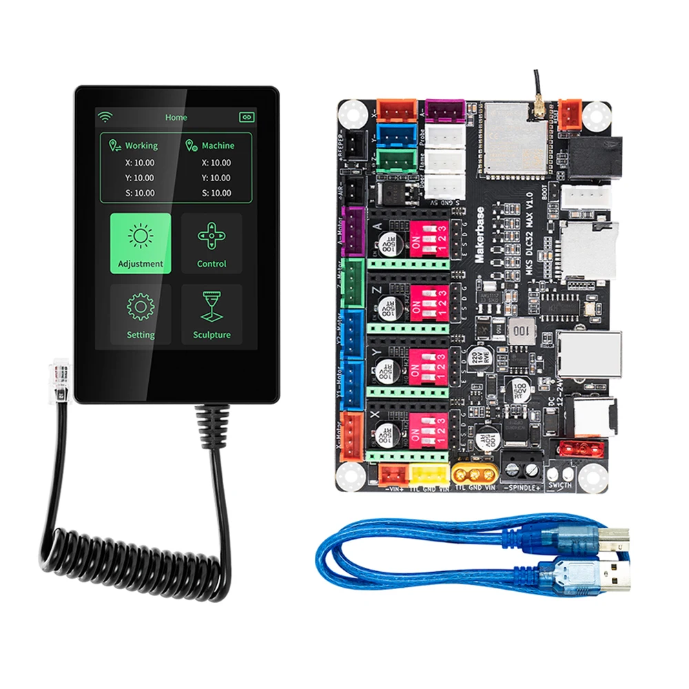 Makerbase mks dlc32 max cnc roteador placa máquina de gravação a laser 4 eixos controlador carpintaria gravador a laser placa-mãe tmc2209