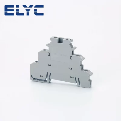 50Pcs DIKD1.5 3 Level DIN Rail Terminal Block Three Layer 6-Conductor Triple Wire Electrical Connector