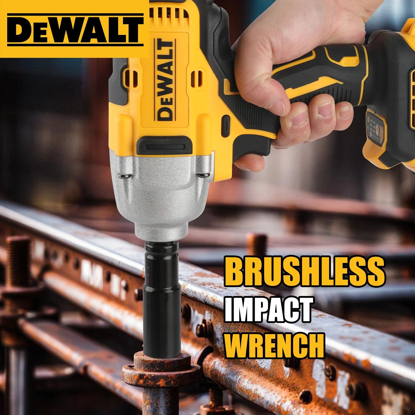 Chave de impacto sem escova DeWALT: potência de 20 V, torque 1898N.M, velocidade movida a pressão, segurança dupla e design ergonômico para trabalhos pesados - Image 6