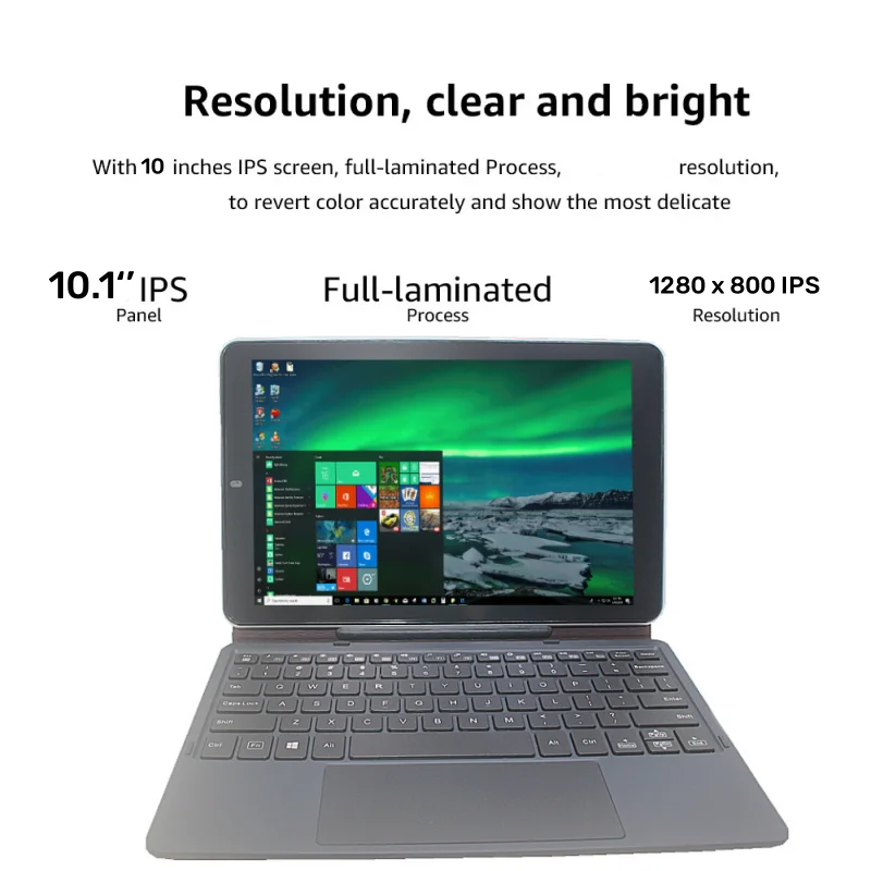 2 In1 Mini PC Tablet PC 10.1'' W102 WINDOWS 10 Z8350 Quad Core WIFI Dual Camera 1280 x 800 IPS Screen HDMI-Compatible