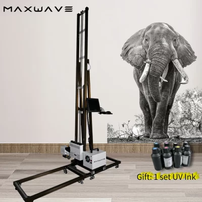 Impressora de parede jato de tinta uv 3d, 3.5 metros, automática, inteligente, portátil, interna, externa, para parede, azulejo, tijolo, vidro