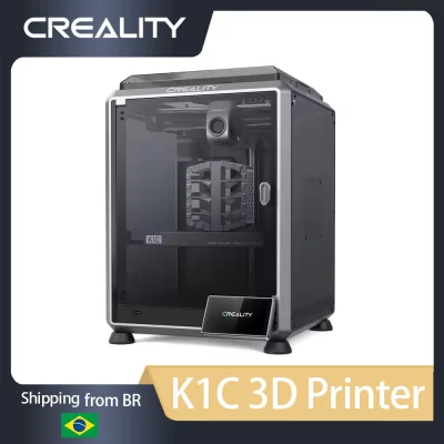Impressora 3D Creality K1C com velocidade de impressão de 600 mm/s Al Camera Kit extrusor sem entupimento Bico Unicórnio tri-metal 【Do Brasil】