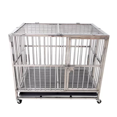 Veterinary Stainless Steel Dog Kennel Cages Heavy Aluminum Outdoor Large Folding Animal Pet Dog Cage