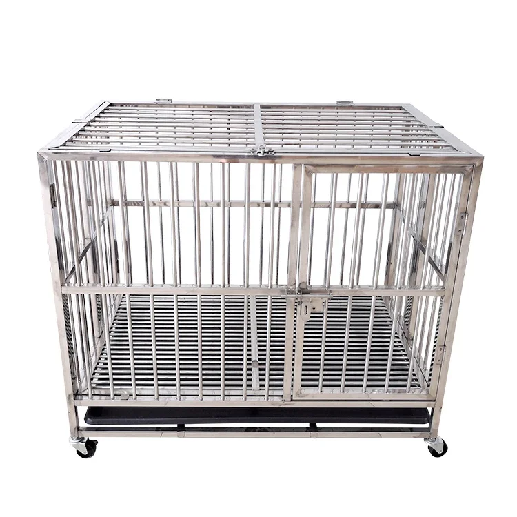 Veterinary Stainless Steel Dog Kennel Cages Heavy Aluminum Outdoor Large Folding Animal Pet Dog Cage