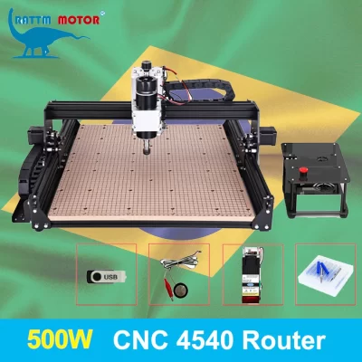 【BR】CNC 4540 Fresadora e Gravadora de Mesa MDF de 3 eixos GRBL500W Laser opcional de 20W e 40W com controlador off-line