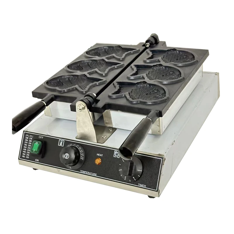 110v/220v gás elétrico forma de peixe com boca próxima sorvete taiyaki fabricante taiyaki 3 pçs em forma de peixe máquina de fazer waffle - Image 5