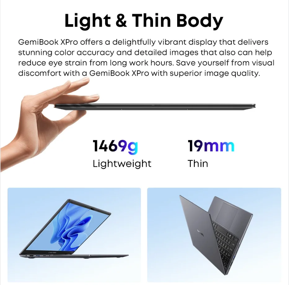 CHUWI 14.1-inch GemiBook XPro Laptop Intel N100 Graphics 600 GPU Screen 8GB RAM 256GB SSD With Cooling Fan Windows 11 Notebook - Image 3