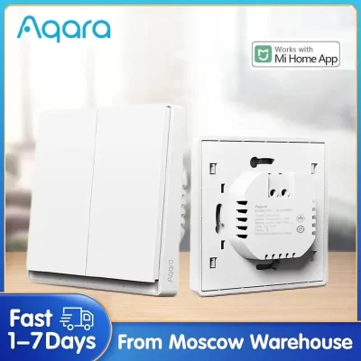 Aqara interruptor de parede inteligente e1 zigbee 3.0 casa inteligente interruptor de luz chave sem fio fio fogo sem neutro para mi casa homek app