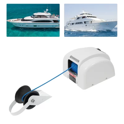 Guincho de âncora elétrico para barco, 45lbs/25lbs, 12v, kit de guincho para barco de água salgada marinha com controle remoto e suporte para ancoragem e queda