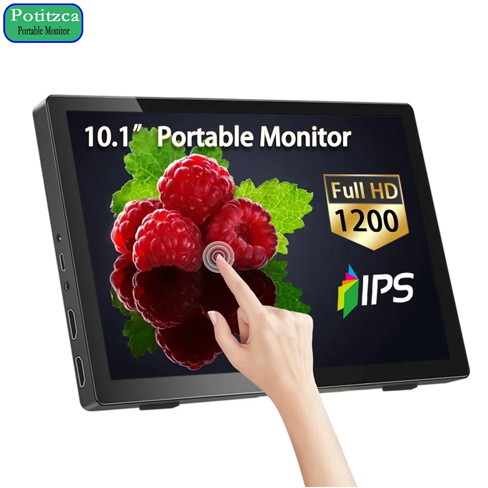 10.1 Inch Portable Monitor Touchscreen 1920x1200 IPS Panel 60Hz Pc gamer Laptop Pc displays HDMI Compatible With PC Raspberry