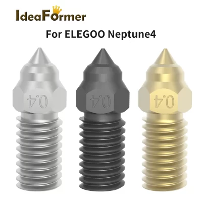 1/2/3 peças para elegoo netuno 4 bocal endurecido/aço inoxidável/latão 0.2,0.4,0.6,0.8mm bocal de alta velocidade para elegoo netuno 4 pro