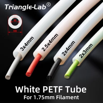 Trianglelab 3x4mm 2x3mm 2.5x4mm 2x4mm branco ptfe tubo teflonto para bambu laboratório bmuc coelho mmu 1.75mm filamento hotend extruder