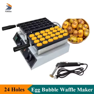 Mini waffle elétrico ou a gás, esponja oval, fabricante de bolo, revestimento antiaderente, máquina de cozimento de waffle, uso doméstico comercial