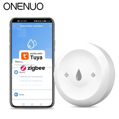 Sensor de água zigbee tuya, detector de vazamento de água, alarme, controle de vida inteligente, precisa de gateway zigbee, 1 a 5 peças