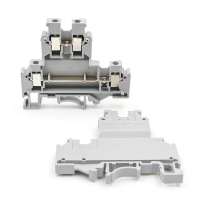 10Pcs UKKB5 DIN Rail Terminal Block 32A 500V Double-Layer Screw-Type High Current Terminals Industrial Panels