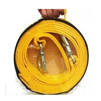 Corda de reboque de 4 metros para caminhão, cinta de engate, cordas de reboque off-road, cinto de cabo de guincho, tração de carro, 5 toneladas, 1 peça