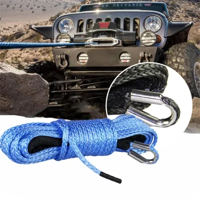 15m 6mm/7mm cabo de guincho de reboque corda linha de fibra sintética 5800lbs/7700lbs/9300lbs para jeep atv utv suv 4x4 4wd