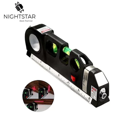 Nível de laser horizonte medida vertical 8 pés alinhador padrão e réguas métricas multiuso medida nível laser preto