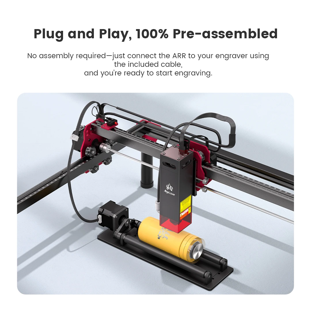 AlgoLaser Laser Rolo Rotativo Gravador Laser Eixo Y Eixo Extra Rolo Rotativo 360 ° Rotação para gravação em corte a laser - Image 2