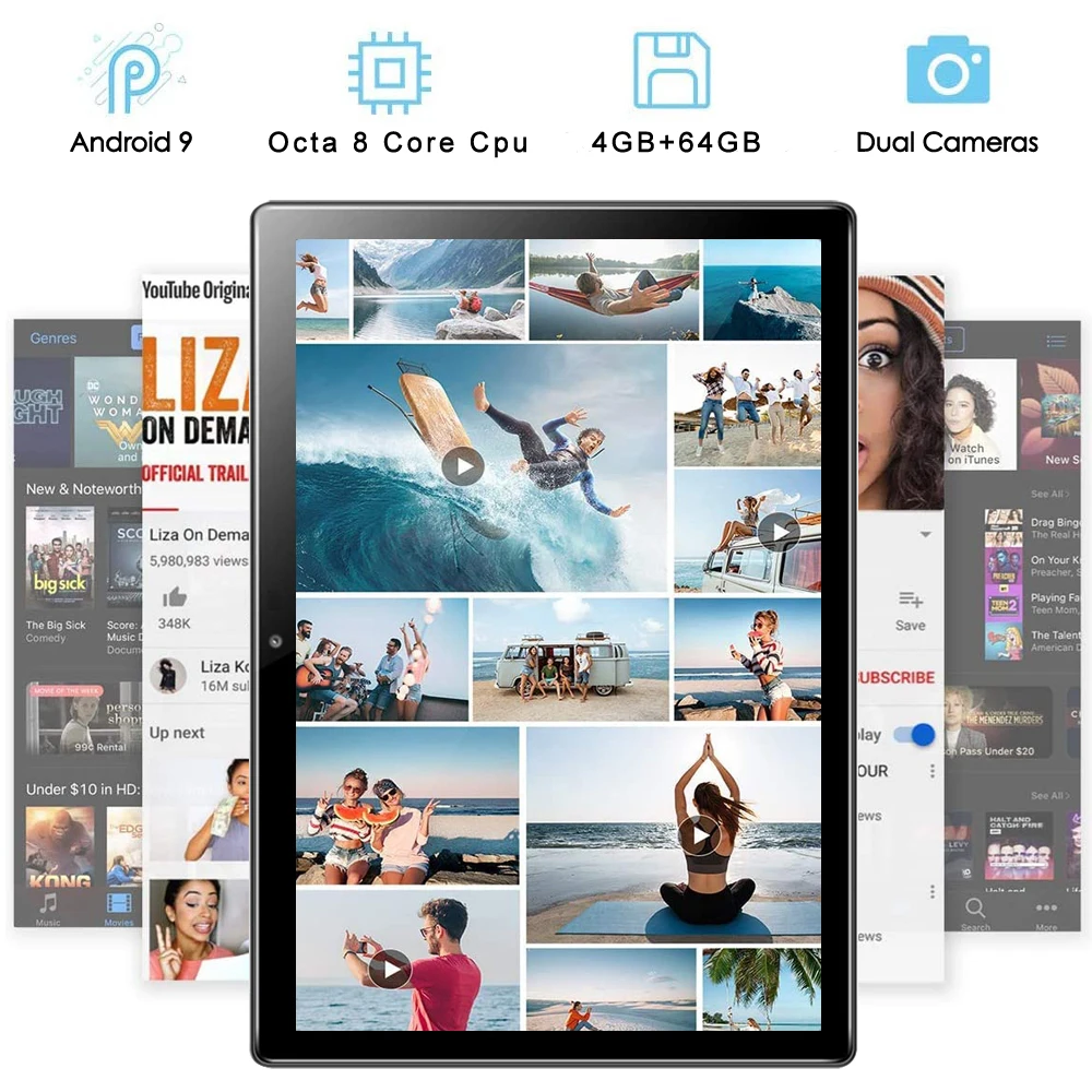 TABLET 10.1 Inch Tablet Android 11 Tablet 6GB RAM 128GB ROM 3G 4G Mobile Phone Call Octa Core 8 CPU AI Speed-up 5000mAh Battery - Image 5