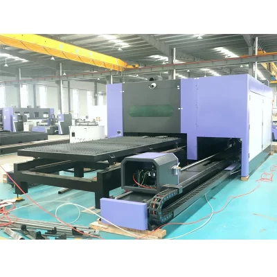 Ultra Power 12kw 6kw Cnc Enclosed Laser Cutting Cutter Machine With Double Work Tables
