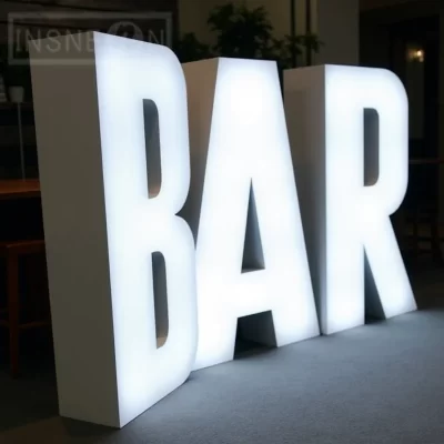 Personalizado 3d led iluminado letras de metal sinal frontal para vitrine de negócios ao ar livre à prova dwaterproof água iluminar sinalização de publicidade
