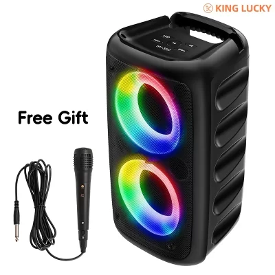 Kinglucky HY-3317 subwoofer sem fio alto-falante festa em casa portátil ipx5 à prova de água caixa de som surround luz discoteca 2400mah
