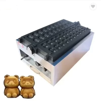 Comercial 110v 220v antiaderente aço inoxidável urso waffle máquinas adorável urso forma waffle bolo fabricante lanche equipamentos de alimentos
