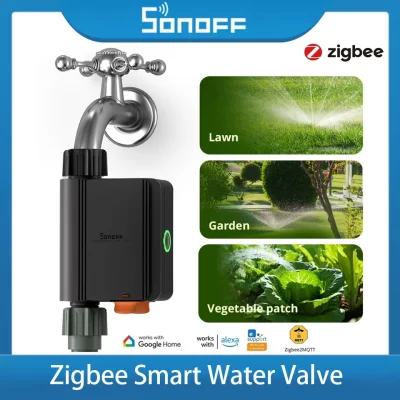 Sonoff swv zigbee 3.0 válvula de água inteligente ip55 sistema irrigação automática configuração cronometragem inteligente ewelink vivendo com alexa google