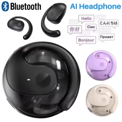 Sem fio bluetooth ai tradução de idiomas em tempo real fone de ouvido 144 idiomas pendurado fone de ouvido tradutor para viagens de negócios