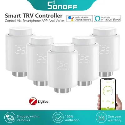 SONOFF-Zigbee Válvula Termostática do Radiador, inteligente TRV, Atuador Termostato, Controle Aquecedor de Temperatura, Suporte Alexa ZHA Zigbee
