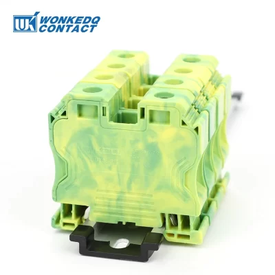 UT-35-PE 35mm2 Ground Terminal Block Din Rail Wire Connector Hexagon Socket Screw Electric Feed-through Installation UT35-PE