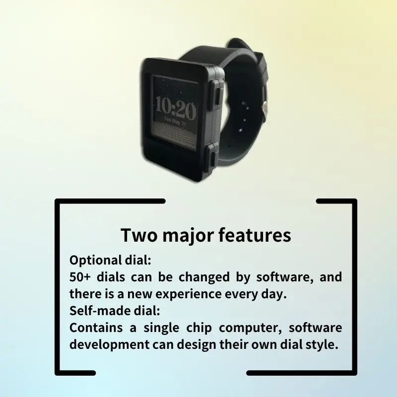 Esp32 p4 e-ink display relógio de código aberto v2.0 epaper smartwatch diy dial com bluetooth e wifi programável para desenvolvedores - Image 6