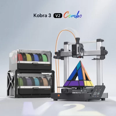 New！ANYCUBIC Kobra 3 V2 Combo 600mm/s Fast Printing 3D Printer 8 Colors ACE Pro Filament Auto Leveling FDM Desktop 3D Printer
