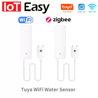 Sensor de vazamento de água tuya wifi zigbee, detector de água, alertas de notificação de aplicativo smartlife, alarme de vazamento de inundação de água, segurança doméstica