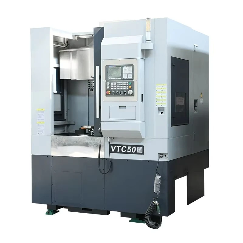Centro de torneamento cnc de processamento de roda de torno vertical cnc vtc500 resistente com 8 estações servo torreta máquinas-ferramentas