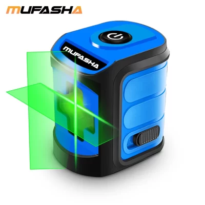 MUFASHA 2 Mini Linhas Nível Laser Autonivelante Feixes Verdes Linhas Cruzadas Faixa de Medição 100 pés Linha Vertical e Horizontal