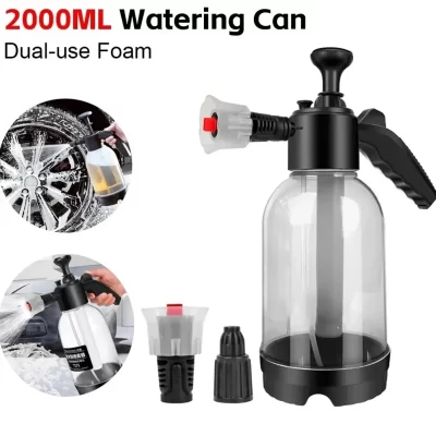 Pulverizador de espuma 2l para lavagem de carro, regador de espuma portátil, pulverizador de pressão de ar, desinfecção de plástico, garrafa de água, ferramentas de limpeza de carro
