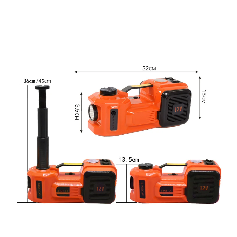 Gato hidráulico para carro elétrico, 12v, 5 toneladas, com bomba de inflar pneus e lanterna led, palhetas de elevação 3 em 1, com ferramentas de martelo seguras para carro - Image 5