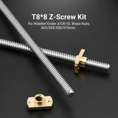 T8 * 8 Ender-3 V2 Parafuso de chumbo Hastes do eixo Z comprimento 365MM 515MM 400MM Porcas de latão para impressora 3D Ender3 CR-10 CR-10S Ender-6 CR-6 SE I3