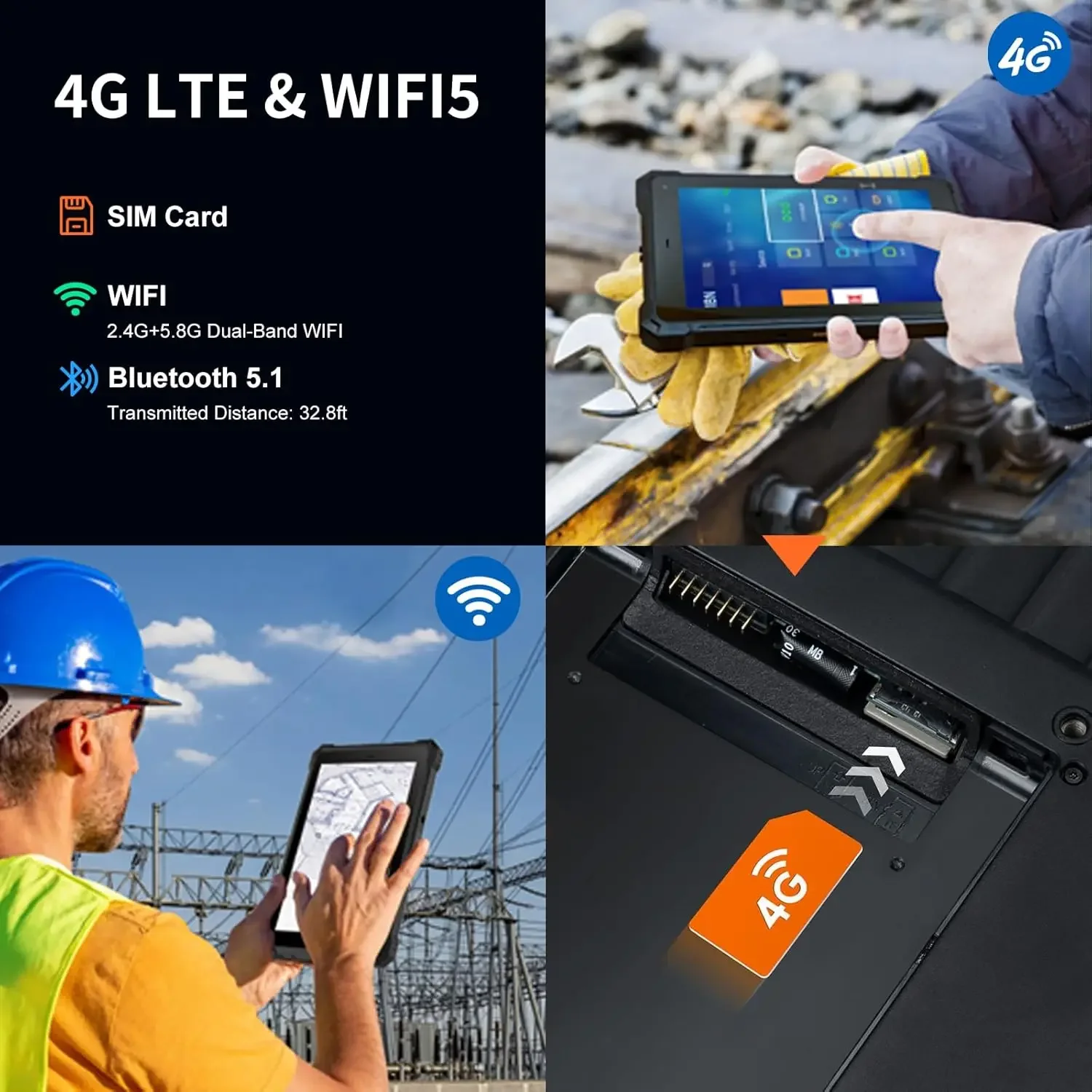 Rugged Tablet Windows 11 OS 10 inch 8GB + 128GB ROM Barcode Scanner Terminal IP68 Waterproof Industrial Computer - Image 3