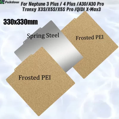 Para elegoo netuno 4plus/3 plus placa de construção 330x330mm texturizado pei folha mola aço impressão magnética cama para elegoo netuno parte