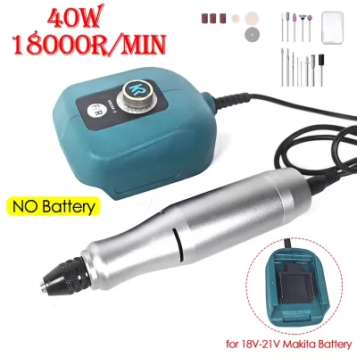 Mini moedor elétrico com regulagem de velocidade contínua, furadeira elétrica, mini broca, ferramenta rotativa de velocidade variável para bateria makita de 18v-21v