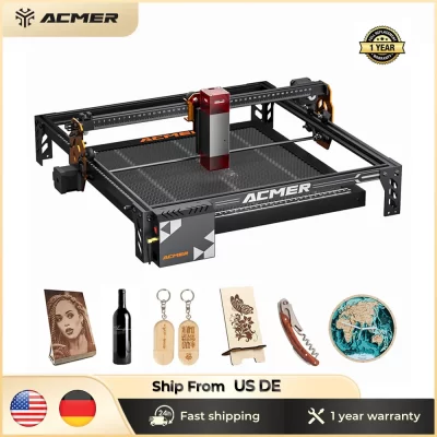 ACMER P1 S Pro Laser Engraver 10-20W Ultra-thin Laser Cutting Engraving Machine WIFI APP Control For Acrylic Wood Glass Ceramic
