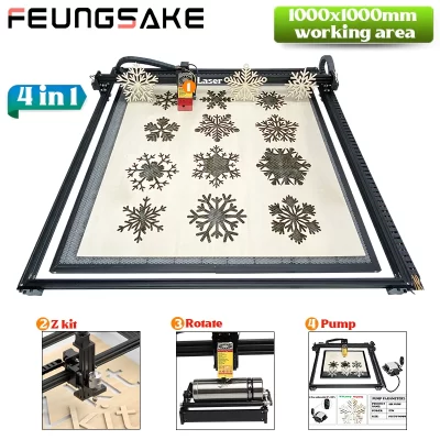 Máquina de gravação a laser cnc, cortador de madeira com assistência de ar 160w, máquina de corte e gravação a laser, roteador de madeira cnc