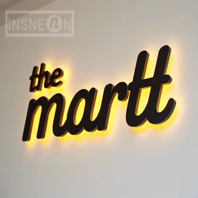 Letras de metal 3D personalizadas com luz LED para vitrine de negócios ao ar livre, sinalização de publicidade retroiluminada iluminada à prova d'água