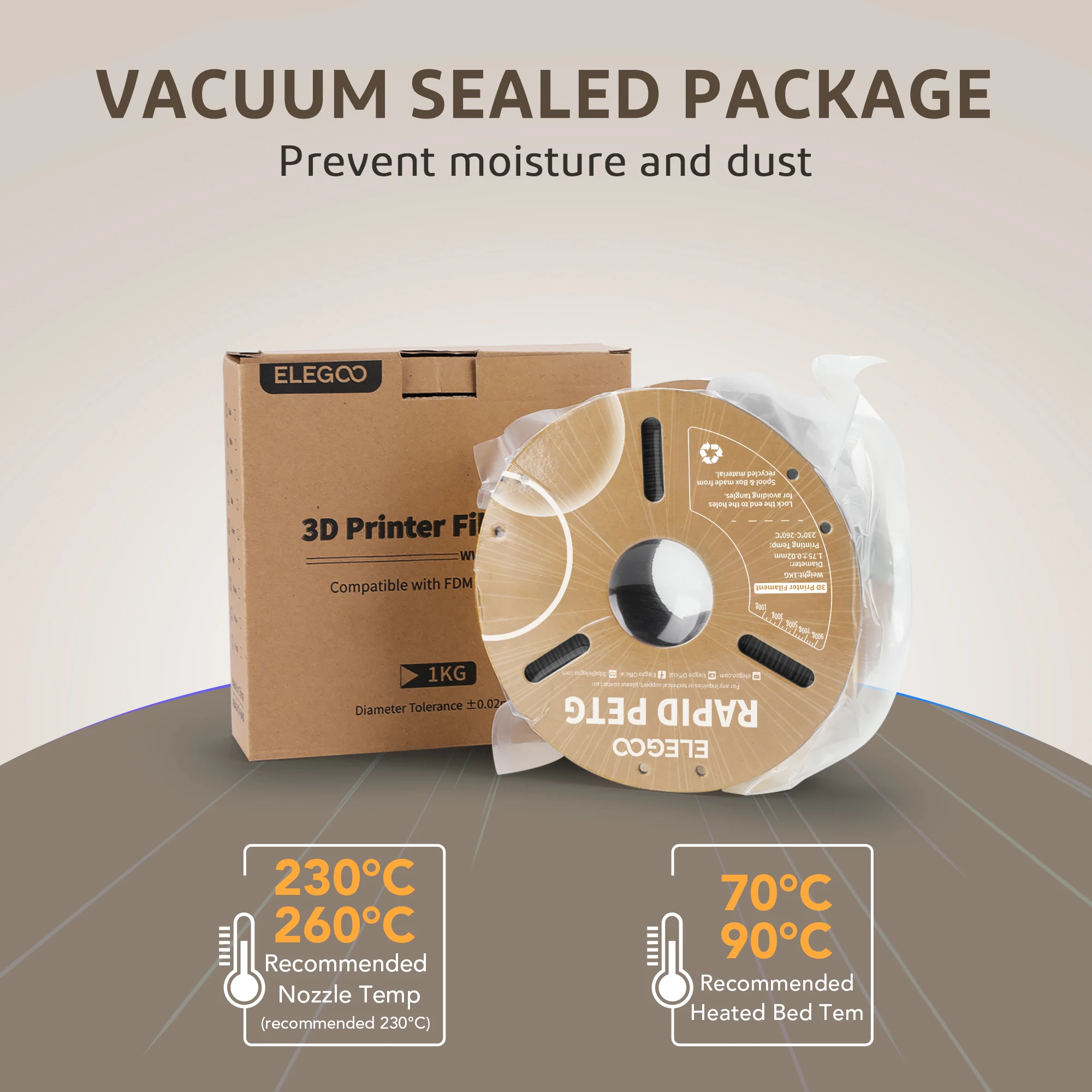 Elegoo filamento petg rápido de 1kg/2kg/4kg 1.75mm, filamento de impressora 3d de alta velocidade 30-600 mm/s 1kg, adequado para a maioria das impressoras 3d fdm - Image 6