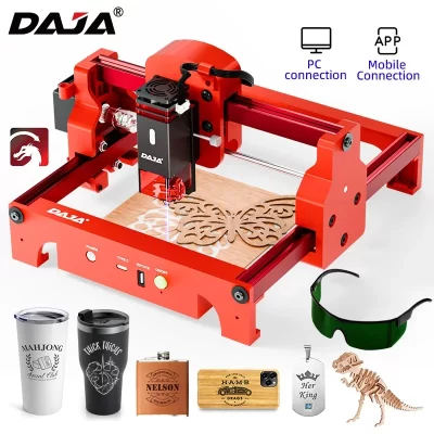 Daja a7 gravador a laser 5w mini portátil bluetooth cnc gravura todos os materiais corte madeira acrílico máquina de papel gravar marca impressão