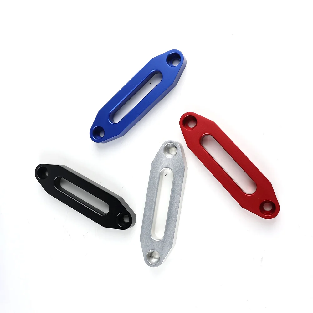 Fairlead Hawse de alumínio para guia de chumbo de cabo de corda de guincho sintético vermelho/preto/azul/prata novo - Image 2